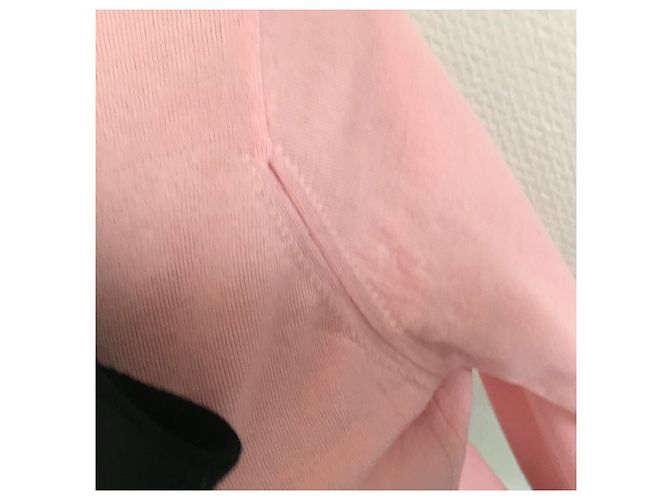 John Smedley Lavallière Wollpullover Schwarz Rosa Pink - Ansicht 10