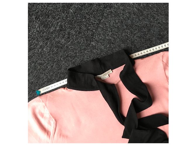 John Smedley Lavallière Wollpullover Schwarz Rosa Pink - Ansicht 13