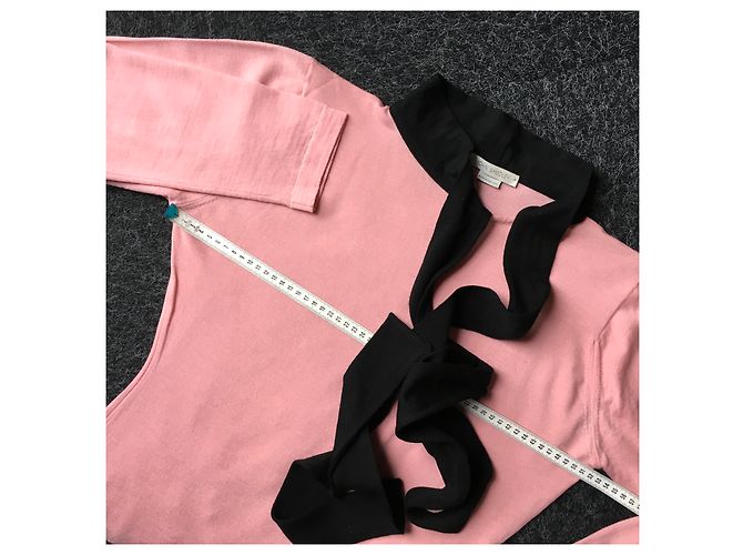 John Smedley Lavallière Wollpullover Schwarz Rosa Pink - Ansicht 14