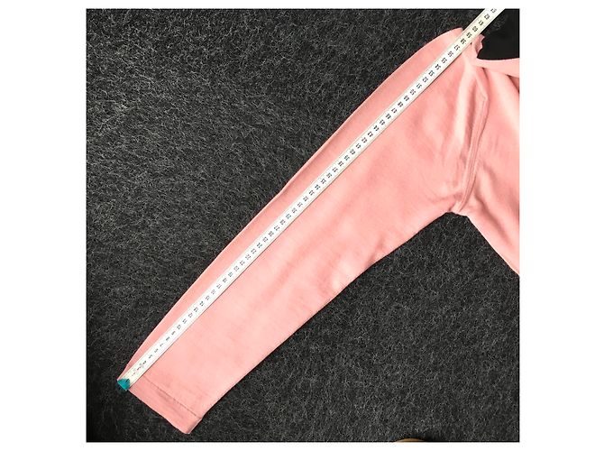 John Smedley Lavallière Wollpullover Schwarz Rosa Pink - Ansicht 18
