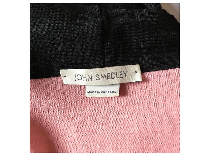 John Smedley Lavallière Wollpullover Schwarz Rosa Pink - Ansicht 4