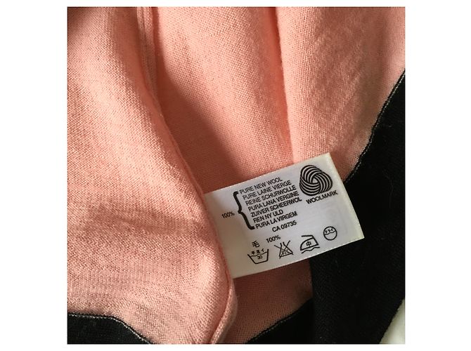 John Smedley Lavallière Wollpullover Schwarz Rosa Pink - Ansicht 5