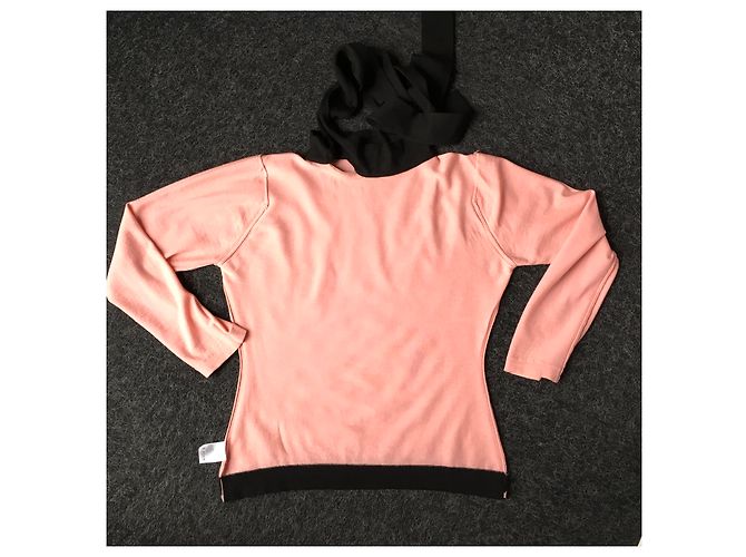 John Smedley Lavallière Wollpullover Schwarz Rosa Pink - Ansicht 8