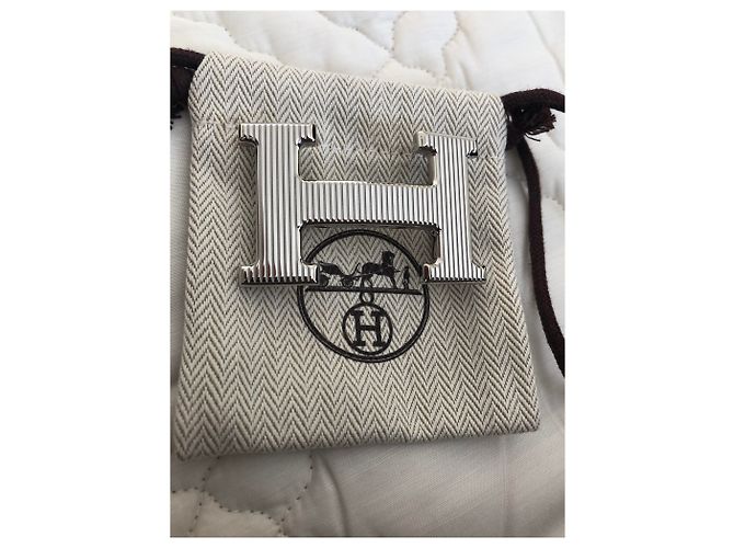 Constance Hermès model H belt buckle Silvery - view 5