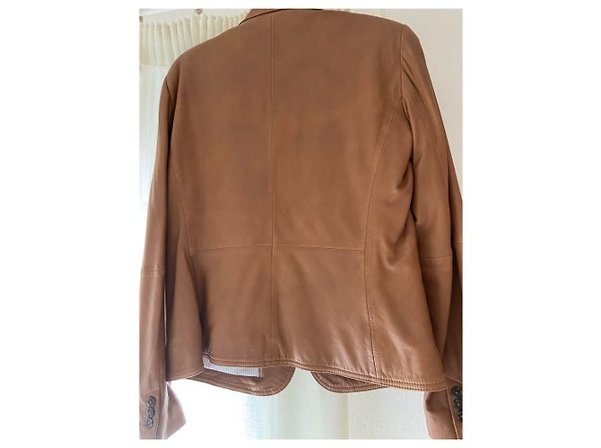 Massimo Dutti Lederjacke Beige - Ansicht 3