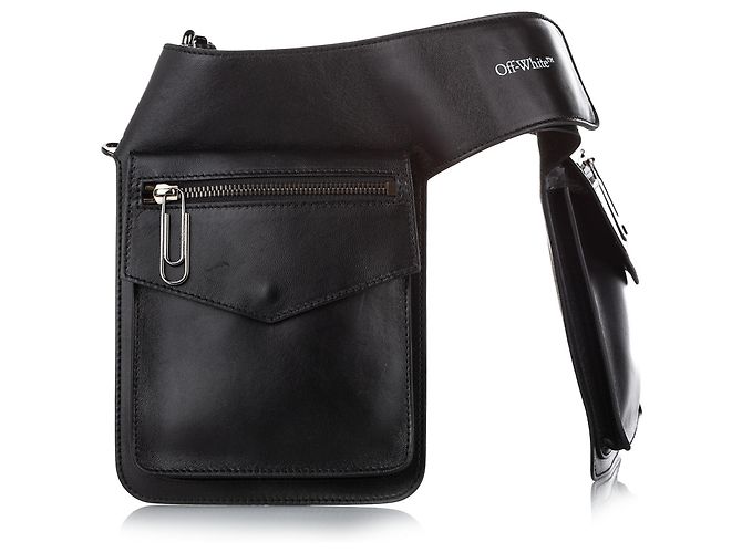 Off White Schwarz gefütterte Tasche Leder Gürteltasche - Ansicht 2
