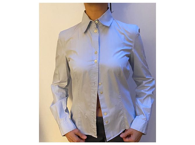 Camicia aderente Louis Vuitton in cotone azzurro Blu chiaro - vista 2