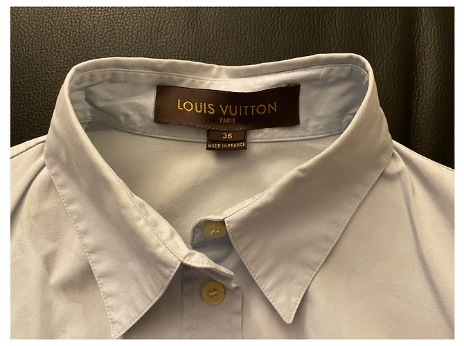 Camicia aderente Louis Vuitton in cotone azzurro Blu chiaro - vista 3