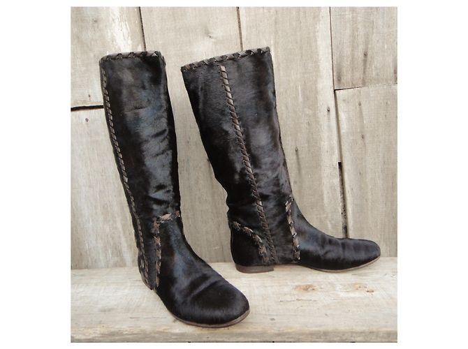 Botas Gucci en potro p 39,5 Marrón oscuro - vista 2