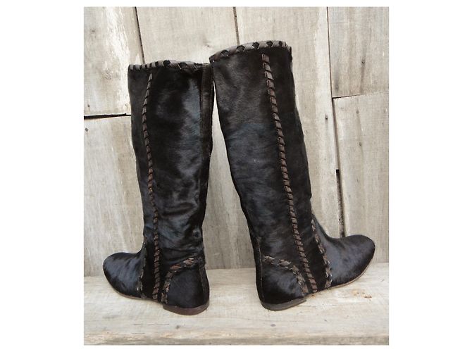 Botas Gucci en potro p 39,5 Marrón oscuro - vista 5