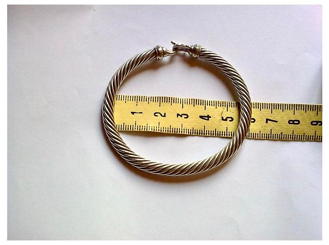 Bracciale David Yurman Cable 5mm Argento e Diamanti - vista 4
