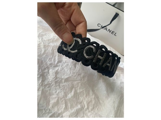 Chanel Haarschmuck Schwarz Silber - Ansicht 3