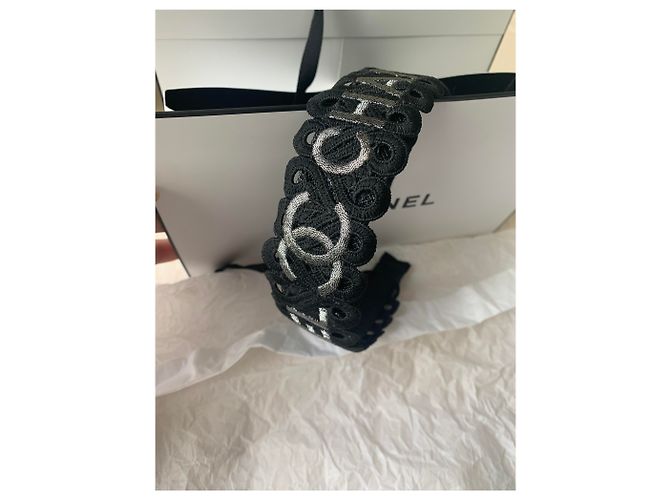 Chanel Haarschmuck Schwarz Silber - Ansicht 7