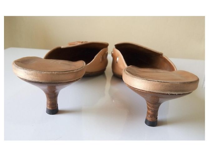 Sabot Sebastian in pelle e tessuto beige Marrone - vista 5