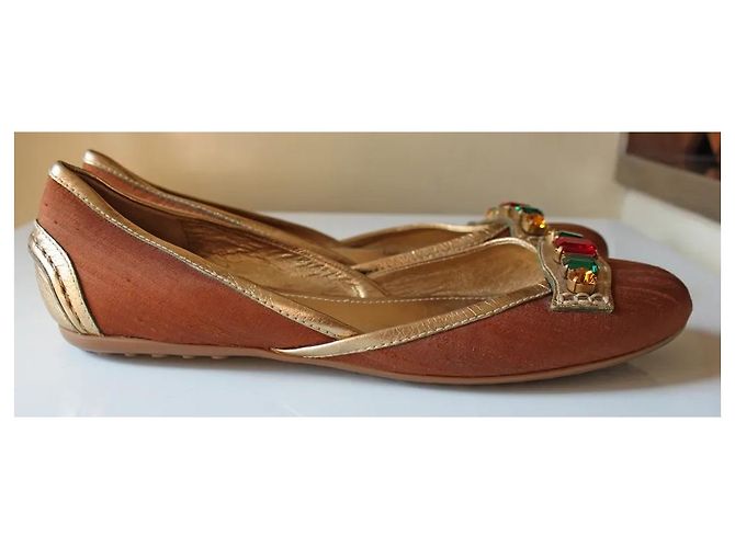Car Shoes Bailarinas de Car Shoe Multicolor Dorado Marrón claro - vista 2