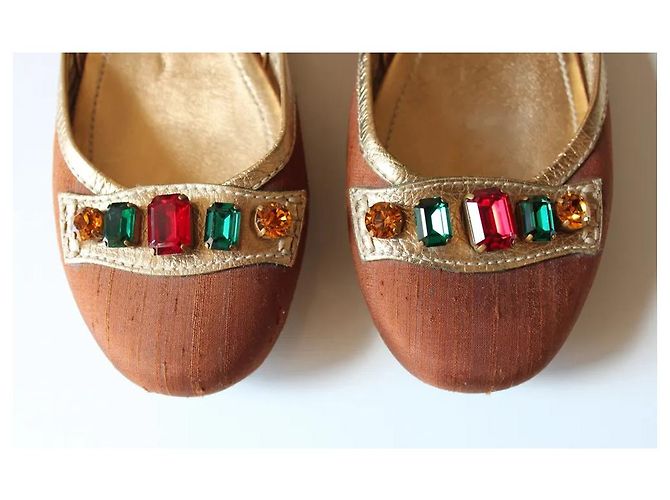 Car Shoes Bailarinas de Car Shoe Multicolor Dorado Marrón claro - vista 3