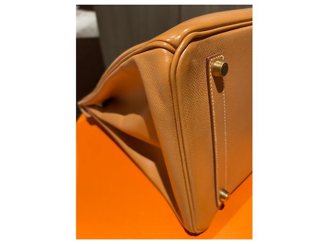 Hermès Birkin 35 em couro Naturelle Courchevel com ferragens douradas Castanho claro - vista 10