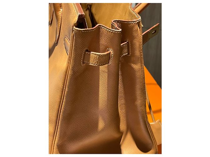 Hermès Birkin 35 em couro Naturelle Courchevel com ferragens douradas Castanho claro - vista 18