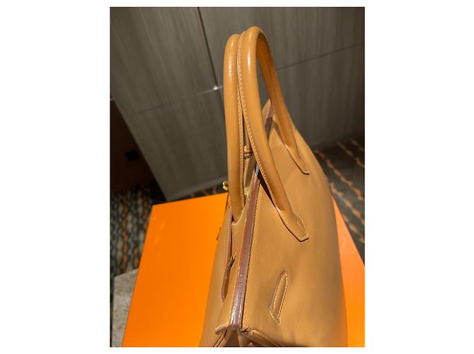 Hermès Birkin 35 em couro Naturelle Courchevel com ferragens douradas Castanho claro - vista 4