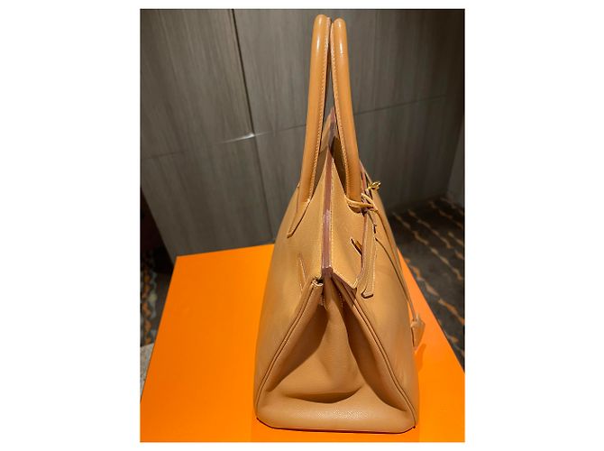 Hermès Birkin 35 em couro Naturelle Courchevel com ferragens douradas Castanho claro - vista 5