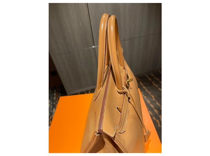 Hermès Birkin 35 em couro Naturelle Courchevel com ferragens douradas Castanho claro - vista 6