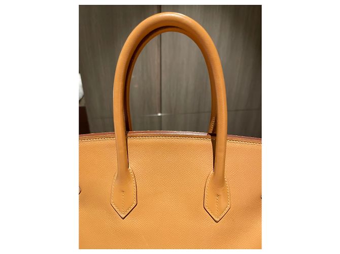 Hermès Birkin 35 em couro Naturelle Courchevel com ferragens douradas Castanho claro - vista 7