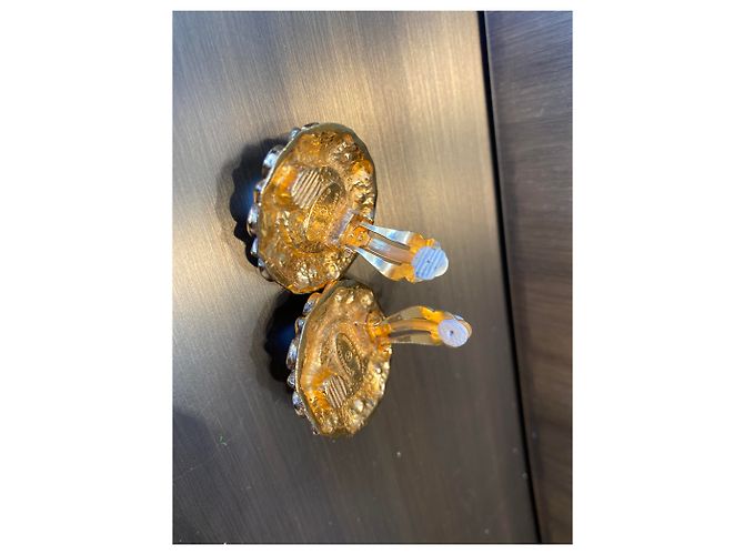 Chanel Perlen Ohrclips Beige und Gold Golden - Ansicht 2