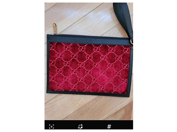 Ophidia Pochette Gucci in velluto rosso scuro Bordò - vista 2