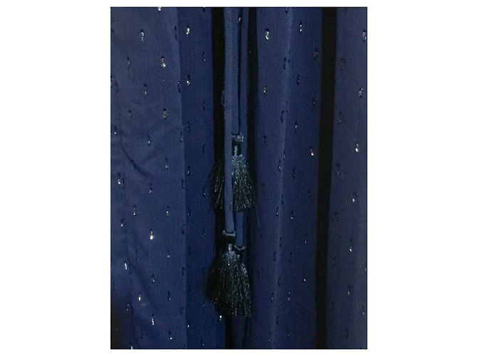 Michael Kors Maxi Chiffon Georgette Kleid Dunkelblau - Ansicht 11