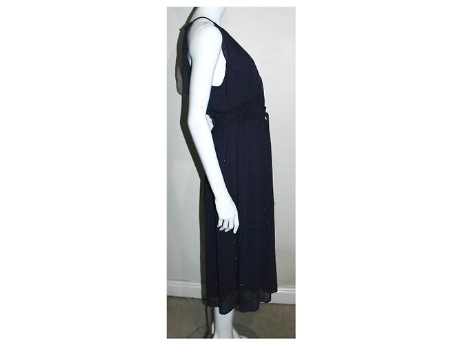 Michael Kors Maxi Chiffon Georgette Kleid Dunkelblau - Ansicht 4