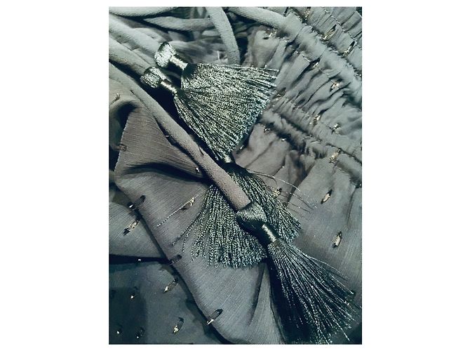 Michael Kors Maxi Chiffon Georgette Kleid Dunkelblau - Ansicht 9