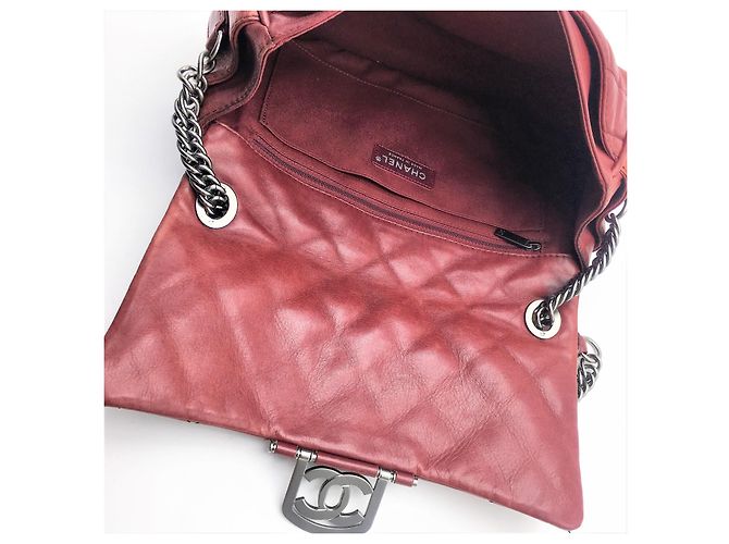 Trendy CC Borsa Chanel Timeless Icons Secret Label in pelle rosso bordeaux - vista 5