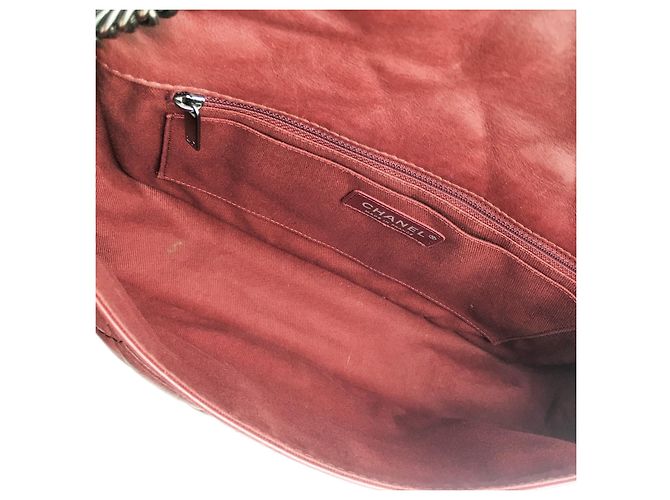 Trendy CC Borsa Chanel Timeless Icons Secret Label in pelle rosso bordeaux - vista 6
