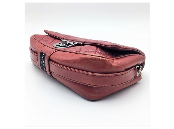 Trendy CC Borsa Chanel Timeless Icons Secret Label in pelle rosso bordeaux - vista 7