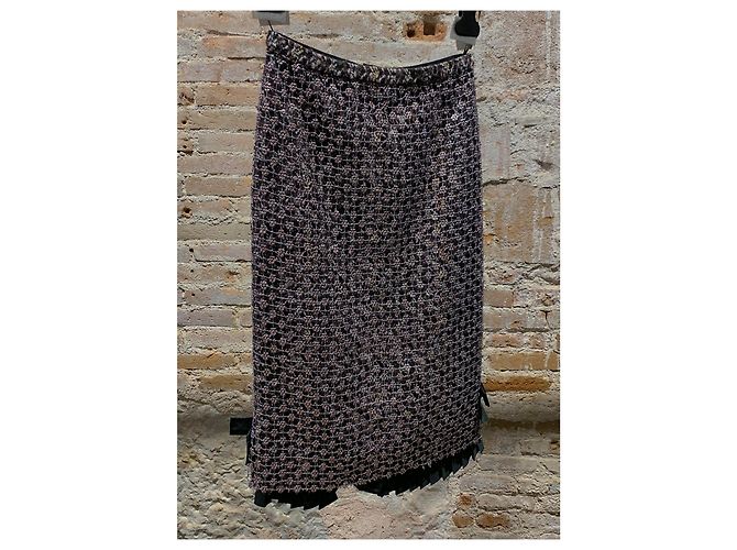 Sofia Coppola Falda Louis Vuitton de lana negro rosa beige bronce - vista 2