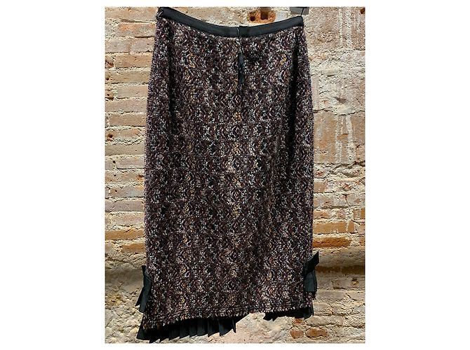 Sofia Coppola Falda Louis Vuitton de lana negro rosa beige bronce - vista 3