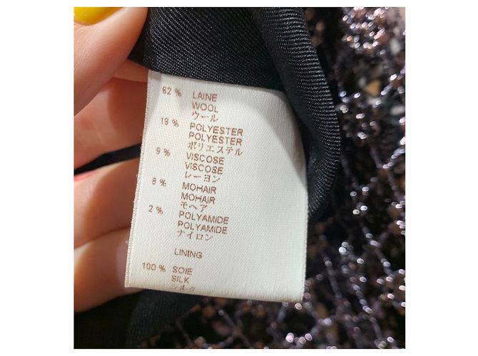 Sofia Coppola Falda Louis Vuitton de lana negro rosa beige bronce - vista 7