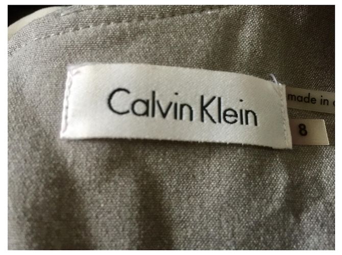 Calvin Klein CK Etuikleid mit Rüschenfront Grau - Ansicht 4