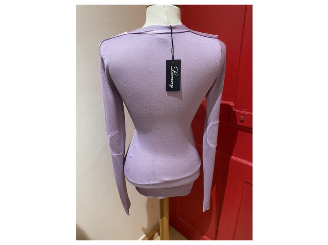 Autre Marque Liverny Pullover aus Seide und Kaschmir Violett - Ansicht 2