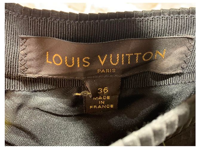 Gonna lunga Louis Vuitton in seta e lana nero grigio - vista 4
