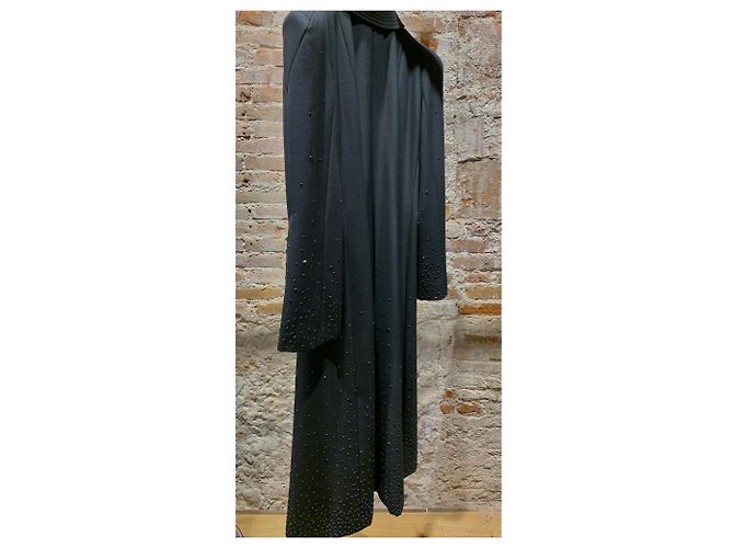 Abrigo largo Moschino negro de algodón y viscosa - vista 3