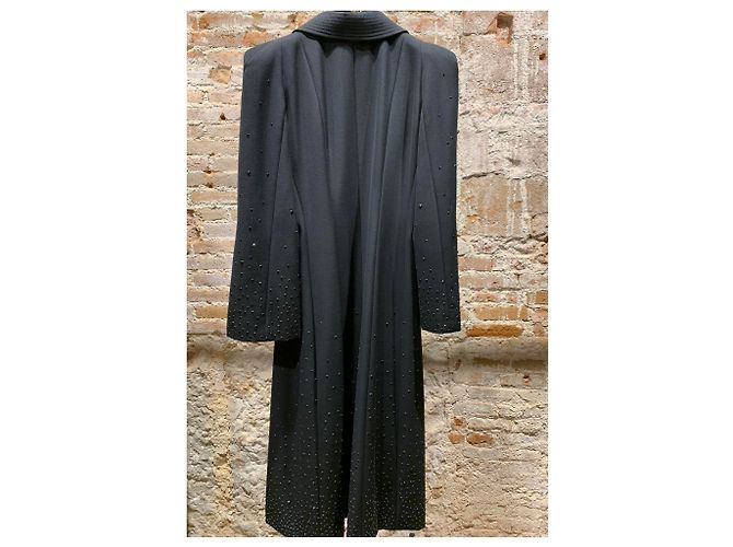 Abrigo largo Moschino negro de algodón y viscosa - vista 5