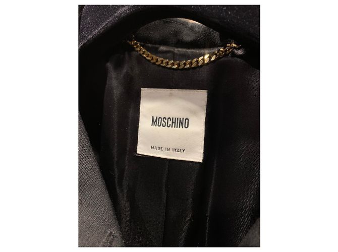 Abrigo largo Moschino negro de algodón y viscosa - vista 6