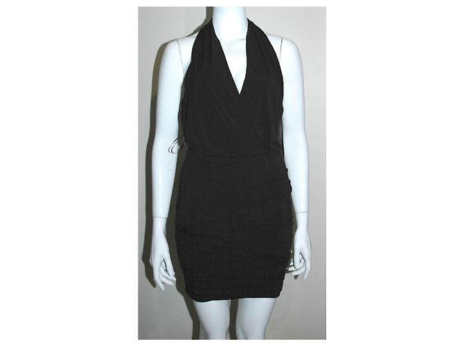 Bcbg Max Azria Vestido drapeado con cuello halter y falda plisada de Jocelyn Negro - vista 2