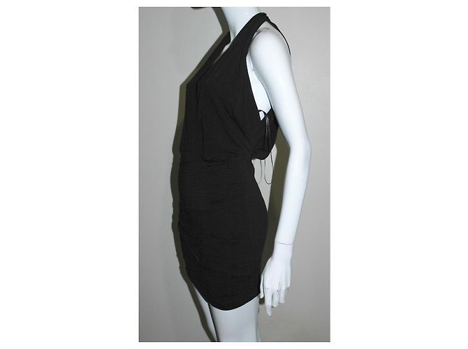 Bcbg Max Azria Vestido drapeado con cuello halter y falda plisada de Jocelyn Negro - vista 4