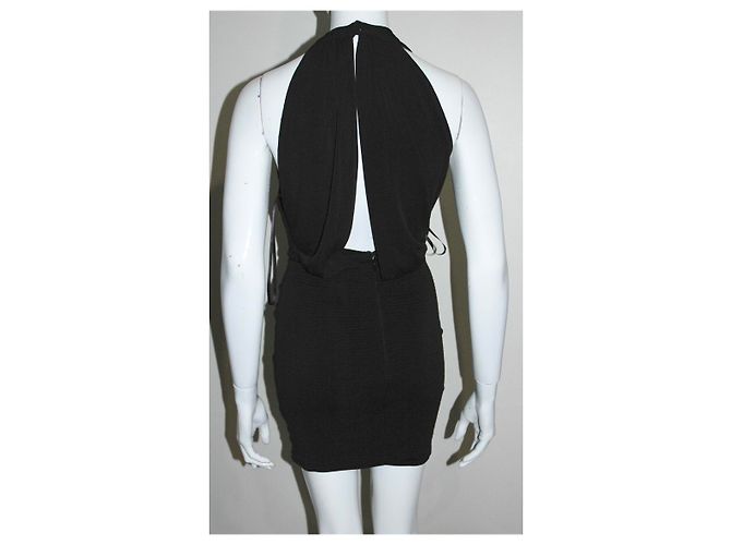 Bcbg Max Azria Vestido drapeado con cuello halter y falda plisada de Jocelyn Negro - vista 5