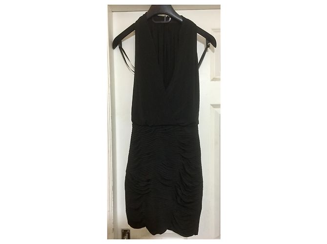 Bcbg Max Azria Vestido drapeado con cuello halter y falda plisada de Jocelyn Negro - vista 8