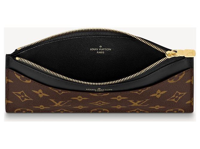 Carteira Louis Vuitton Slim monogram canvas e couro marrom - vista 3