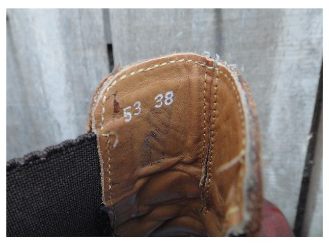 Autre Marque Botas Chelsea de cuero marrón talla 38 Marrón oscuro - vista 5