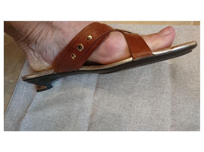 Hogan Mules aus Leder Gold Cognac Größe 40 Golden - Ansicht 3